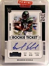 2021 Panini Contenders Brandin Echols - Rookie Ticket Auto Ticket #236 New York