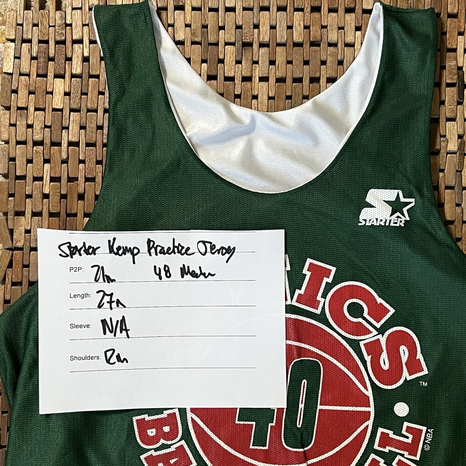 Vintage Starter Shawn Kemp Reversible Practice Jersey Green White Medium 48 - Image 4 of 4
