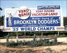 1956 Brooklyn Dodgers Photo 8X10 - Vero Beach Billboard Colorized FREE Shipping