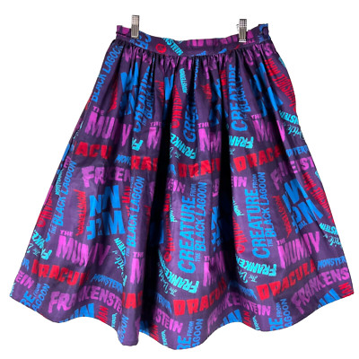 Unique Vintage X Universal Studios SIZE 6-8 Monsters Frankenstein Movie Skirt