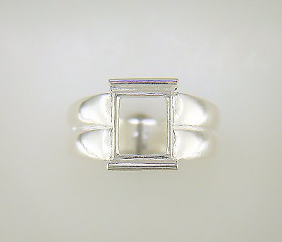 10 mm Square Fancy Plate Set Ring Setting Sterling Silver