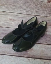 Unbranded Tap Dance Girls Shoes Black Patent Faux Leather - Size 5.5
