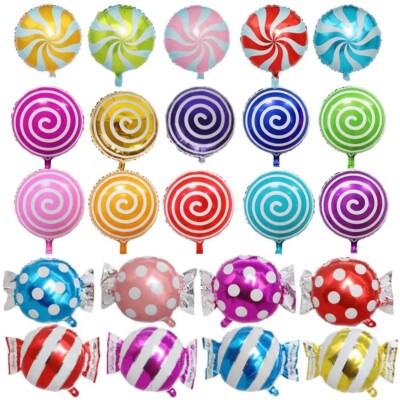 Sweet Candy Lutscher Wirbel Folienballons Geburtstag XMAS Party Ballons UK