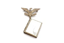 WWII US Army Air Force Wings Sweetheart Book Locket Mother Of Pearl