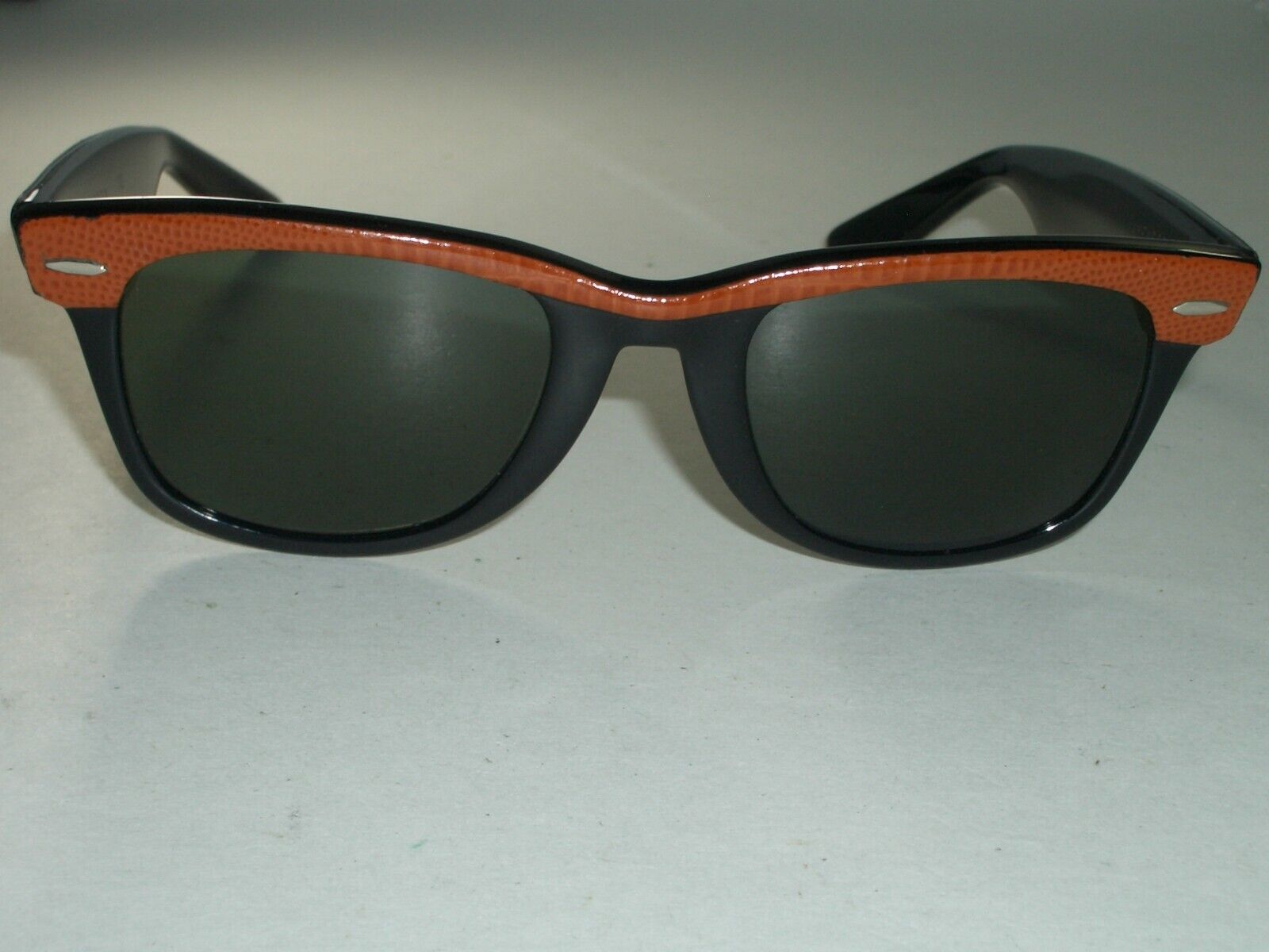 1980s B&L RAY BAN SPECIAL EDITION ORANGE/BLACK LEATHERS WAYFARER