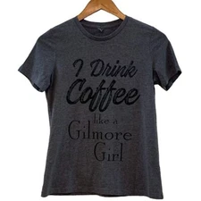 Gilmore Girls Short Sleeve Tee Grey Small - I Drink Coffee like a Gilmore Girl
