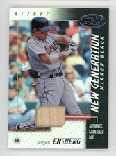 MORGAN ENSBERG 2002 LEAF CERTIFIED MIRROR BLACK RC 1/1 HOUSTON ASTROS W/GU BAT