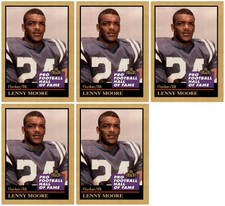(5) 1991 ENOR Pro Football HOF #102 Lenny Moore Baltimore Colts Card Lot