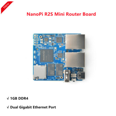 NanoPi R2S Mini Router Board 1GB DDR4 RAM RK3328 Dual Gigabit Ethernet Port