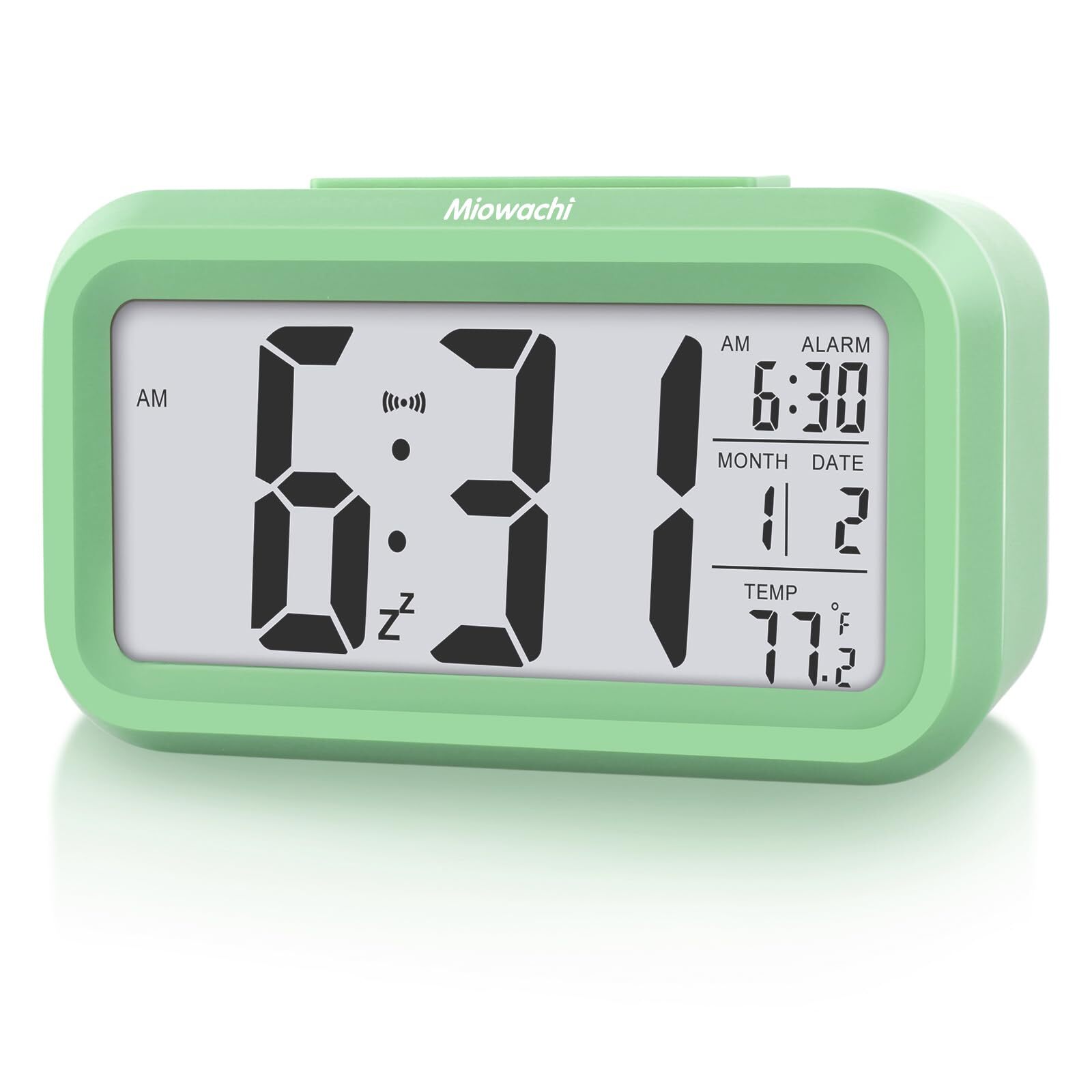 Battery Operated Digital Alarm Clocks for Bedrooms for Kids Green