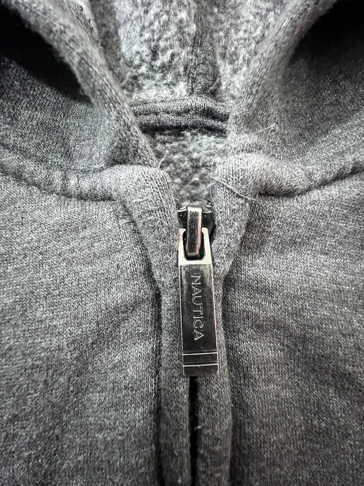 Suéter Nautica Niños Talla 4 Gris Forrado de Vellón Cremallera Completa Sudadera con Capucha Sudadera Foto 4 de 4