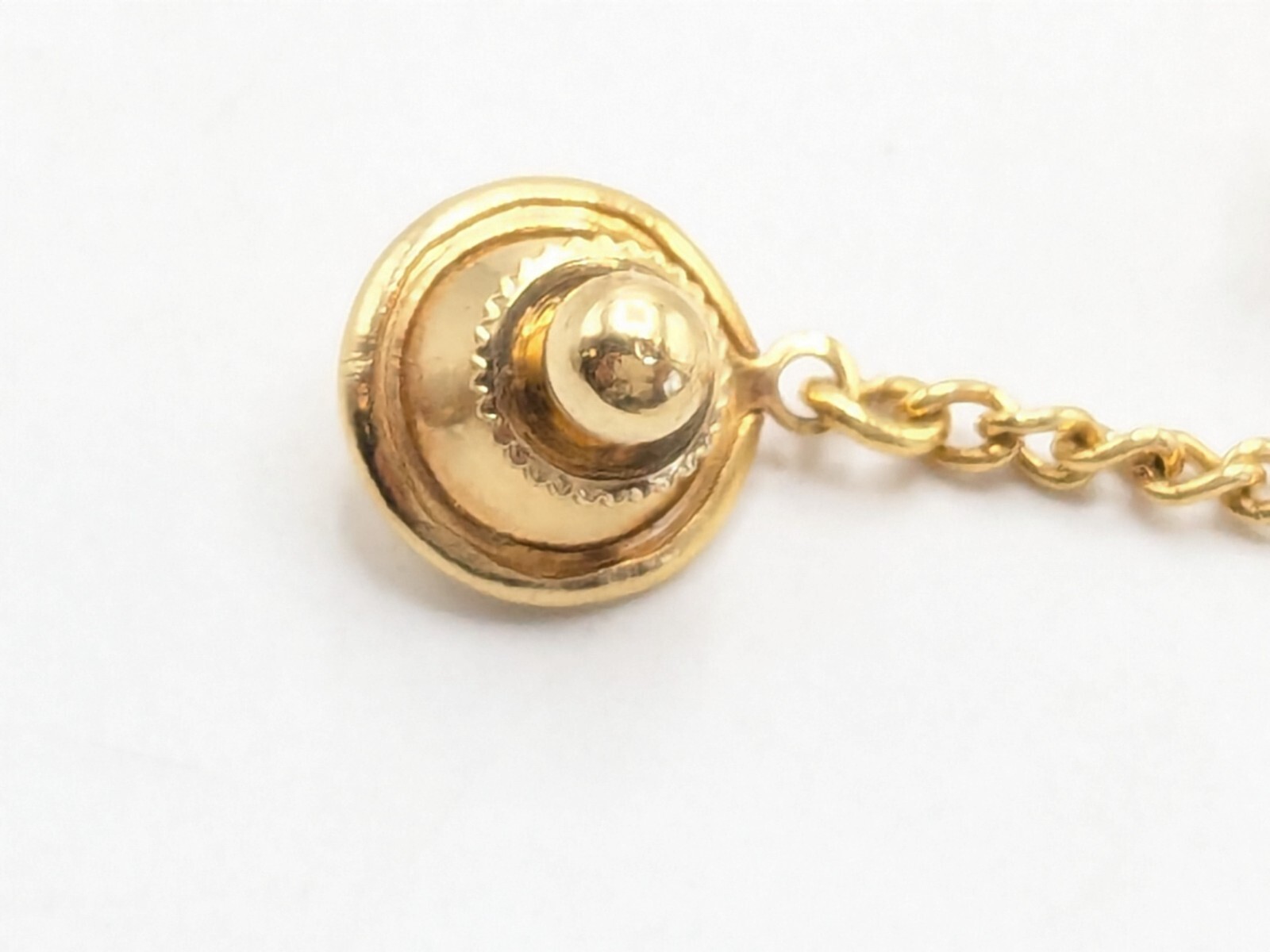 Cubic Zirconia Gold Tone Tie Tack Pin Men's Jewelry
