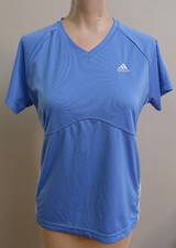 Adidas Athletic/Running Womens Stretch Cotton Blue Short Sleeve Shirt Sz M GUC