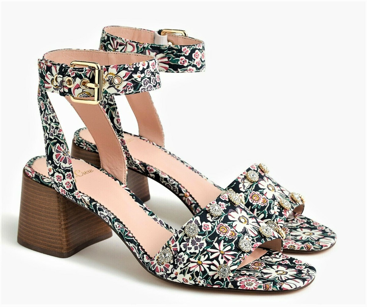 Liberty Penny Ankle-Strap Sandals Floral Crystal