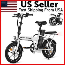 Electric Bike Adult w/ Seat 25MPH 630W Peak Folding Electric Bicycle Commuter US