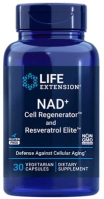 Life Extension  NAD+ Cell Regenerator and Resveratrol Elite - 30 Ct  Exp 2027