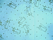 GOLD ANGLES ON WHITE CHRISTMAS FABRIC SOLD BY THE HALF YARD X 44"