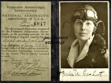 '23 AVIATRIX AMELIA EARHART AVIATION AIRPLANE PILOT LICENSE-SIGNATURE 8X10 PHOTO