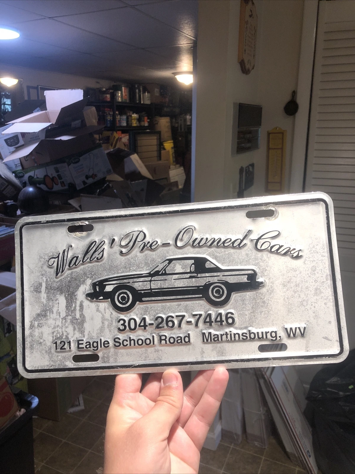  1980s used cars dealership license plate souvenir martinsburg wv wva 