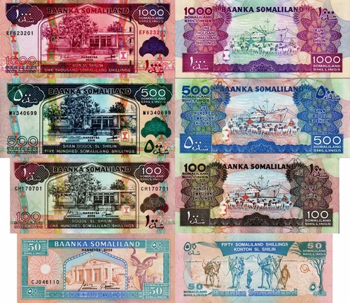 SOMALILAND - Set of 4 50/100/500/1000 Shillings FDS Banknotes - UNC