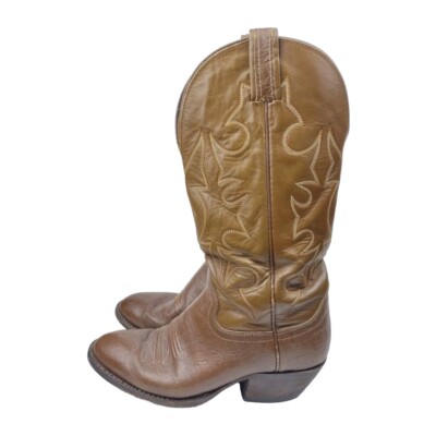 Men's Hondo Boots Leather Size 7D Model 7800 Brown El Paso Texas Two Tone