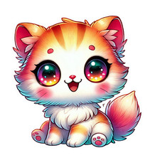 Wall decal sticker cute cat wall sticker 18 x 18 cm large