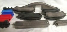 Plastic vinyl black/ gray toy tracks, set of 34, used, As Is