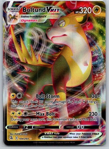 Boltund VMAX 104/264 Holo Ultra Rare Fusion Strike Pokemon Near Mint
