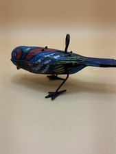 Vintage Tin litho Wind-up pecking Bird Toy Multicolor Lindstrom tool & toy co. 