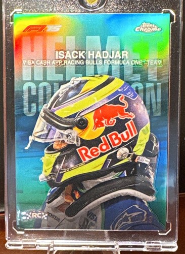 Topps Chrome Formula 1 2025 Isack Hadjar Helmet Collection Aqua RC #HC-5 189/199