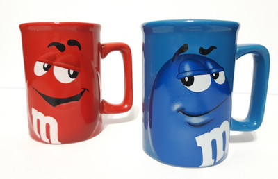 BLUE & RED Official Licensed M&M Coffee Mug With Handle