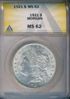 1921 MORGAN SILVER DOLLAR **ANACS CERTIFIED MS 62** FREE SHIPPING!!