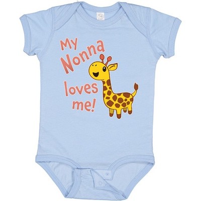 Inktastic My Nonna Loves Me- Cute Giraffe Baby Bodysuit Family Giraffes Grandma