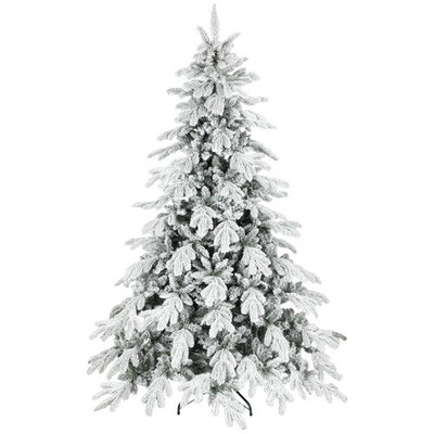 HOMCOM 7ft Weihnachtsbaum mit beflockten realistischen Spitzen, aufklappbarer Weihnachtsbaum