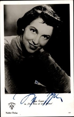Postcard actress Inge Egger, portrait, autograph - 10875031