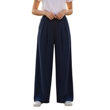 Halara Navy Blue Breezeful High Waisted Side Pocket Shirred Wide Leg Pant XS NWT