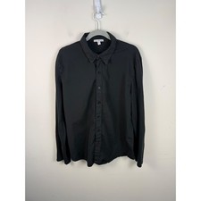 James Perse Standard Mens Black Cotton Button Down Shirt MNST3116 Size 3 L