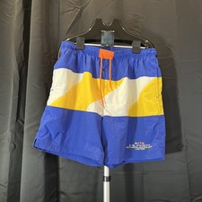 Vtg XL Tommy Hilfiger Sailing Gear Swim Trunks Large Spell Out Rare Blue/yellow