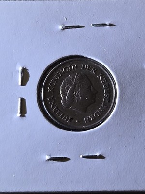 NETHERLANDS DUTCH 1961 VERY NICE CIRCULATED  OLD VINTAGE 25 CENT COIN IM A CASE!