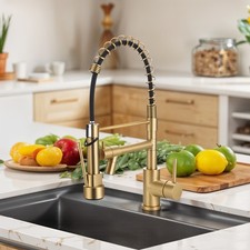 LED 360° Kitchen Sink Mixer Taps Pull Out Spout Spray Single Handle Lever Tap