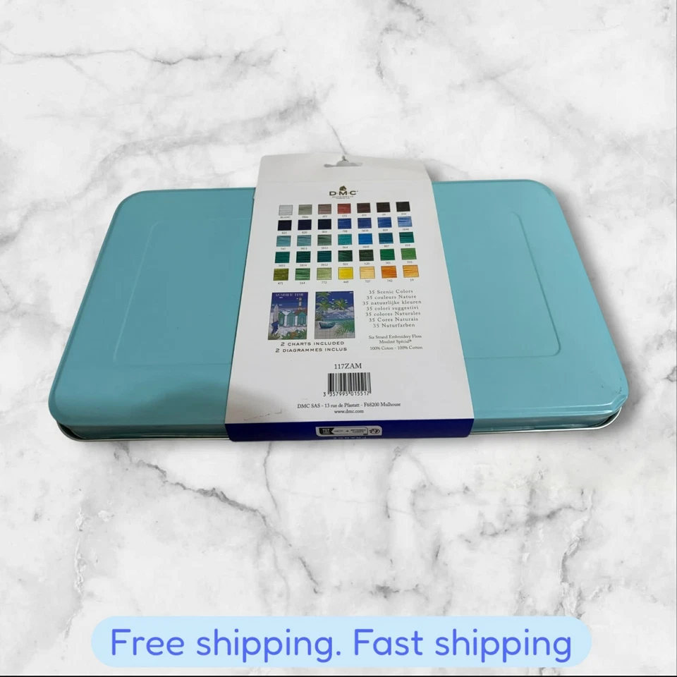 DMC Embroidery Floss Tin w/35 Scenic Colors Set #117ZAM NEW SHIPPING - Image 2 of 2