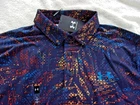 NWT Under Armour loose fit polo, mens L, 4XL, blue, colorful print, $70