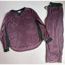 Secret Treasures Women's Velour Pajama Set Purple Size Medium