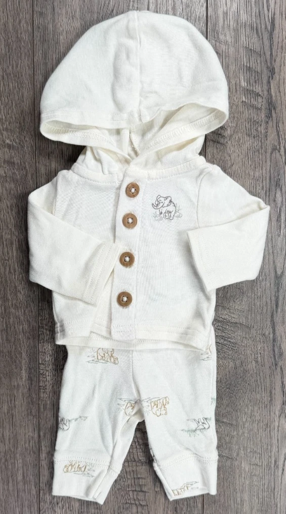 Baby Boy Clothes Carter's Preemie 2pc Safari Elephant Hooded Jacket Outfit
