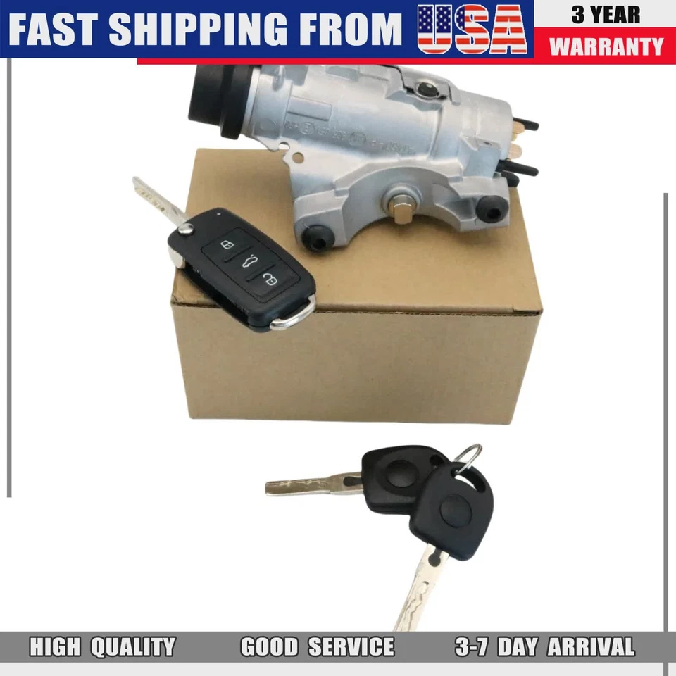4B0905851P For VW 2001-05 Passat Ignition Lock Cylinder Assembly W/ Key Shells - Imagem 2 de 4