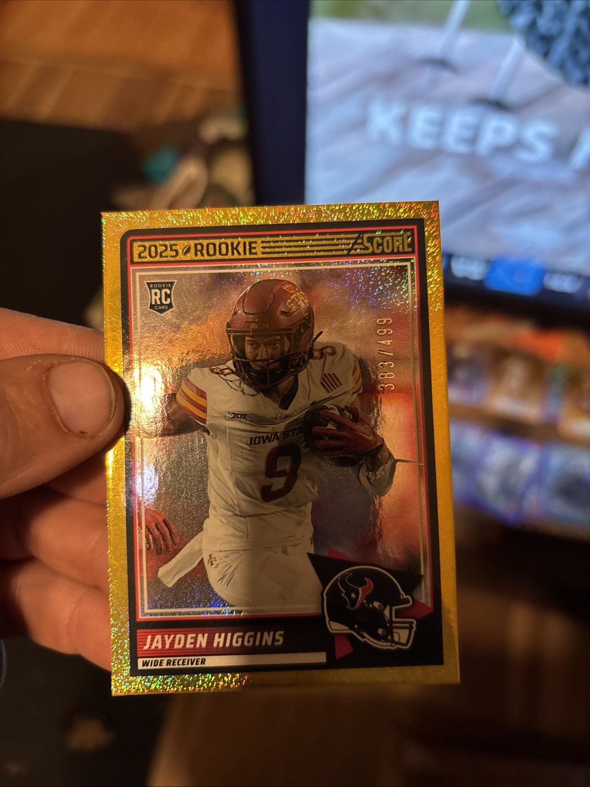 2025 Score - Rookies Jayden Higgins #55 Gold Zone /50 (RC)