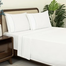 King Size Sheets Set Cotton,100 Cotton King Size Sheets,300 Thread Count,Sof...