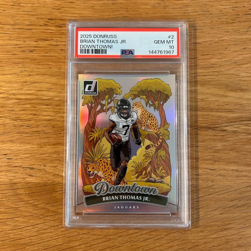 PSA 10 2025 Donruss Brian Thomas Jr. Downtown! #2 Jaguars NFL Football Gem Mt
