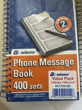 Adams Phone Call 400 Message 2 Part Carbonless Duplicate Spiral Bound Log Book