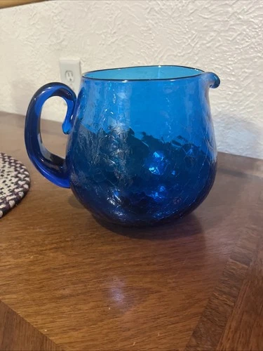 BLENKO Vintage Glass Hand Blown Pitcher